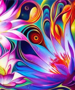 Abstract Colorful Flowers - Flowers Paint By Number