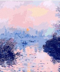 Sunset on the Seine at Lavacourt - Landscape Paint By Number