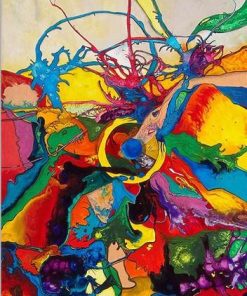 Abstract Color Collision Mandala Paint By Number