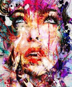 Abstract Splash Girl Portrait - People Paint By Number