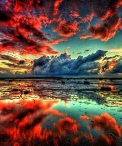 Red Clouds - Landscape Paint By Number