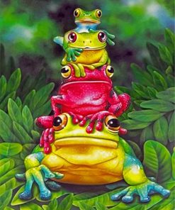 Frog Family paint by numbers