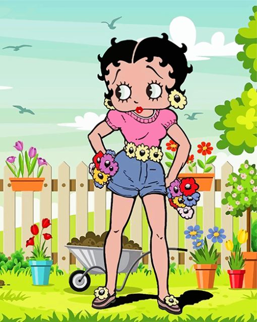 cute betty-boop-paint-by-numbers