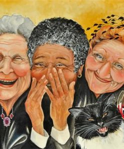 old women laughing paint by number