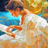 Woman Reading A Book paint by numbers