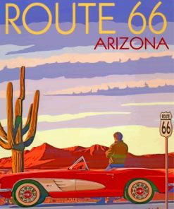 Route 66 Poster Paint by numbers