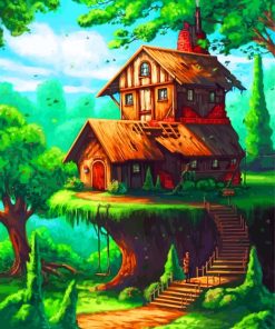 Fantasy House In Woods Paint by numbers