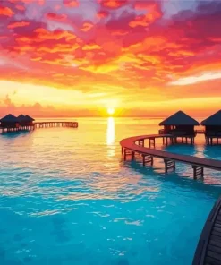 Maldives Sunset - Paint By Number