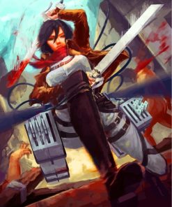 Mikasa Ackerman Attack On Titan Paint by numbers