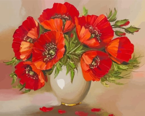 aesthetic-vase-of-poppy-flowers-paint-by-numbers