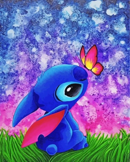 Stitch And Butterfly Paint by numbers