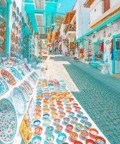 Street Market Kalkan Antalya Turkey Paint by numbers